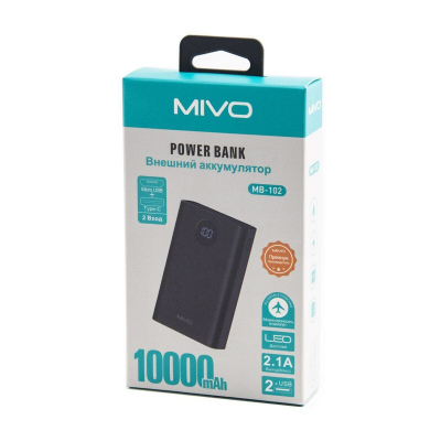 Внешний аккумулятор MIVO MB-102 10000mAh