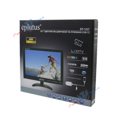 Телевизор с цифровым тюнером DVB-T2 14.1“ Eplutus EP-143T
